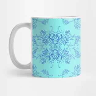 Blue ornamental Flower Pattern Mug